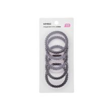 Miniso 5.0 Black Spiral Hair Ties - 5 Pcs 