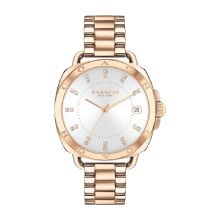 Coach Women's Ionic Plated Rose Gold Watch (Silver White)