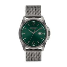 Coach Men's Greyson Stainless Steel Mesh Bracelet Watch (Dark Green)