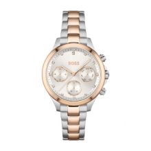 Boss Women's Two Tone Stainless Steel Watch (Silver White)