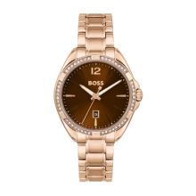 Boss Women's Ionic Plated Carnation Gold Watch (Brown)