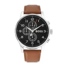 Boss Men's Brown Leather Watch (Black)