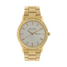 Silver Dial Golden Stainless Steel Strap Watch - Gents