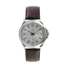 Titan Silver Dial Brown Leather Strap Watch - Gents