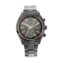 Titan Anthracite Dial Stainless Steel Strap Watch - Gents