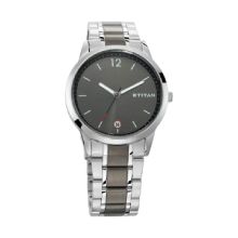 Titan Workwear Watch with Anthracite Dial & Stainless Steel Strap - Gents