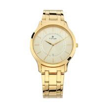 Titan Champagne Dial Stainless Steel Strap Watch