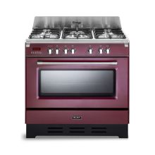 ELBA 5 Gas Burner Cooker with Electric Oven 90CM - Red