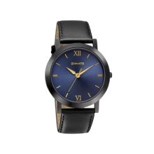 SONATA Beyond Gold Blue Dial Leather Strap - Gents