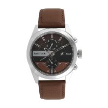FASTRACK  All Nighters Brown Dial Leather Strap - Gents