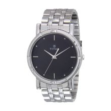 TITAN Black Dial Silver Stainless Steel Strap - Gents