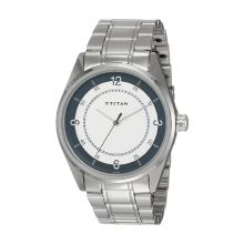 TITAN Workwear Watch with White Dial & Stainless Steel Strap - Gents