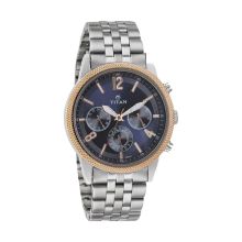 TITAN Workwear Watch with Blue Dial & Stainless Steel Strap - Gents