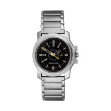 FASTRACK Black Dial Silver Stainless Steel Strap - Gents