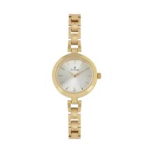 TITAN Champagne Dial Golden Stainless Steel Strap - Ladies