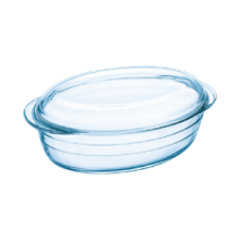 Homelux Oval Glass Casserole Dish and Lid - 3L