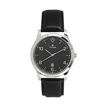 TITAN Workwear Watch with Black Dial & Leather Strap - Gents - 1770SL02