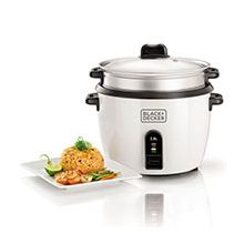 BLACK & DECKER 2.8L (1.8KG) Rice Cooker with Glass Lid - White
