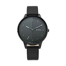 TITAN Workwear Watch with Black Dial Leather Strap - Ladies