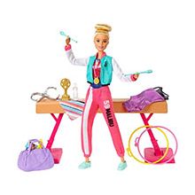 Barbie Gymnastics Doll and Playset with Twirling Feature - GJM72 