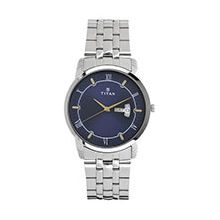 TITAN Blue Dial Silver Stainless Steel Strap Watch -  1774SM01