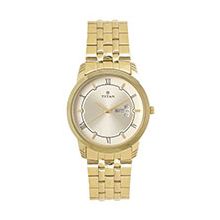 TITAN Champagne Dial Golden Stainless Steel Strap Watch - 1774YM01