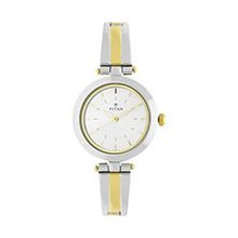 TITAN Silver Dial Two Toned Stainless Steel Strap Watch - Ladies - 2574BM01