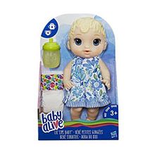 HASBRO Baby Alive Lil' Sips Blonde Sculpted Hair Baby Doll Girl