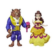 HASBRO Disney Princess Belle And Beast Collectible Dolls With One-Clip Outfit