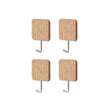 Miniso-Square Imitation Wood-Pattern Hook 4pcs -L