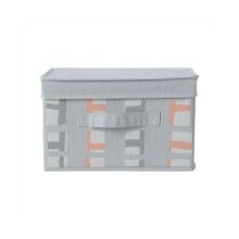 Miniso-Fabric Storage Box With Cover S-Gray