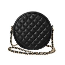 Miniso Diamond Lattice Pattern Round Crossbody Bag (Black)