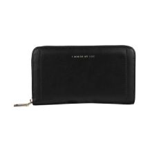 Miniso Long Quilted Dot Wallet with Zipper (Black)