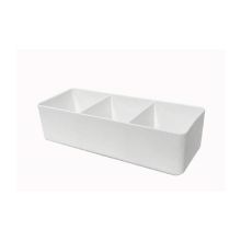 Miniso Minimalist Solid Color 3-Compartment Storage Box-White