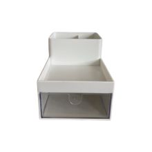 Miniso-Minimalist Solid Color Single Layer Desktop Storage Organizer-White