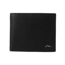 Miniso Men's Horizontal Short Bifold Wallet with Silver Letters (Black)