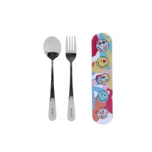 Miniso SmileyWorld Cutlery Set - Fork and Spoon 