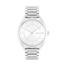 Calvin Klein Women's Stainless Steel Dial Watch (Silver White)