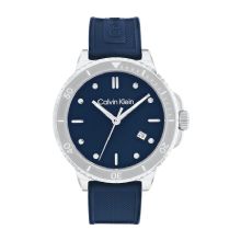 Calvin Klein Men Analogue Quartz Watch for with Blue Silicone Strap (Blue)