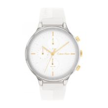  Calvin Klein Women's Silicone Strap Watch (White)