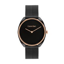 Calvin Klein Women's Two-Tone IP Mesh Watch (Black)