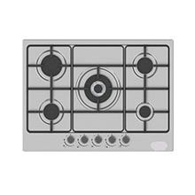 Abans 70CM  Signature 5 Gas Hob  Stainless Steel With Safety - Silver 