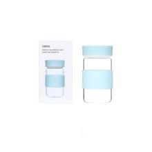 MINISO Simple High Borosilicate Glass Water Bottle 340ml (Light Blue)