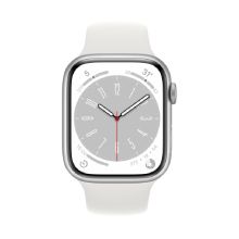Apple Series 8 Watch 45MM Silver Aluminum Case with White Sport Band (Regular)