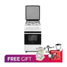 Abans 50cm 4 Gas Free Standing Cooker with Gas Oven Safety - White