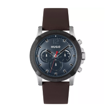 HUGO Men's Quartz Leather Watch (Brown)