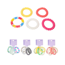 MINISO Spiral Hair Ties Colorful Designs - 5 PCS