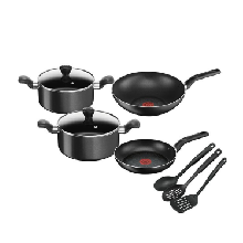 Tefal Super Cook 9 Pc Set - Black 