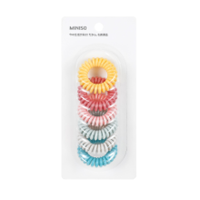 MINISO 3.5 Colored Spiral Hair Ties (6pcs)