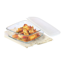 Borosil Square Dish with Lid Storage - 1.6L